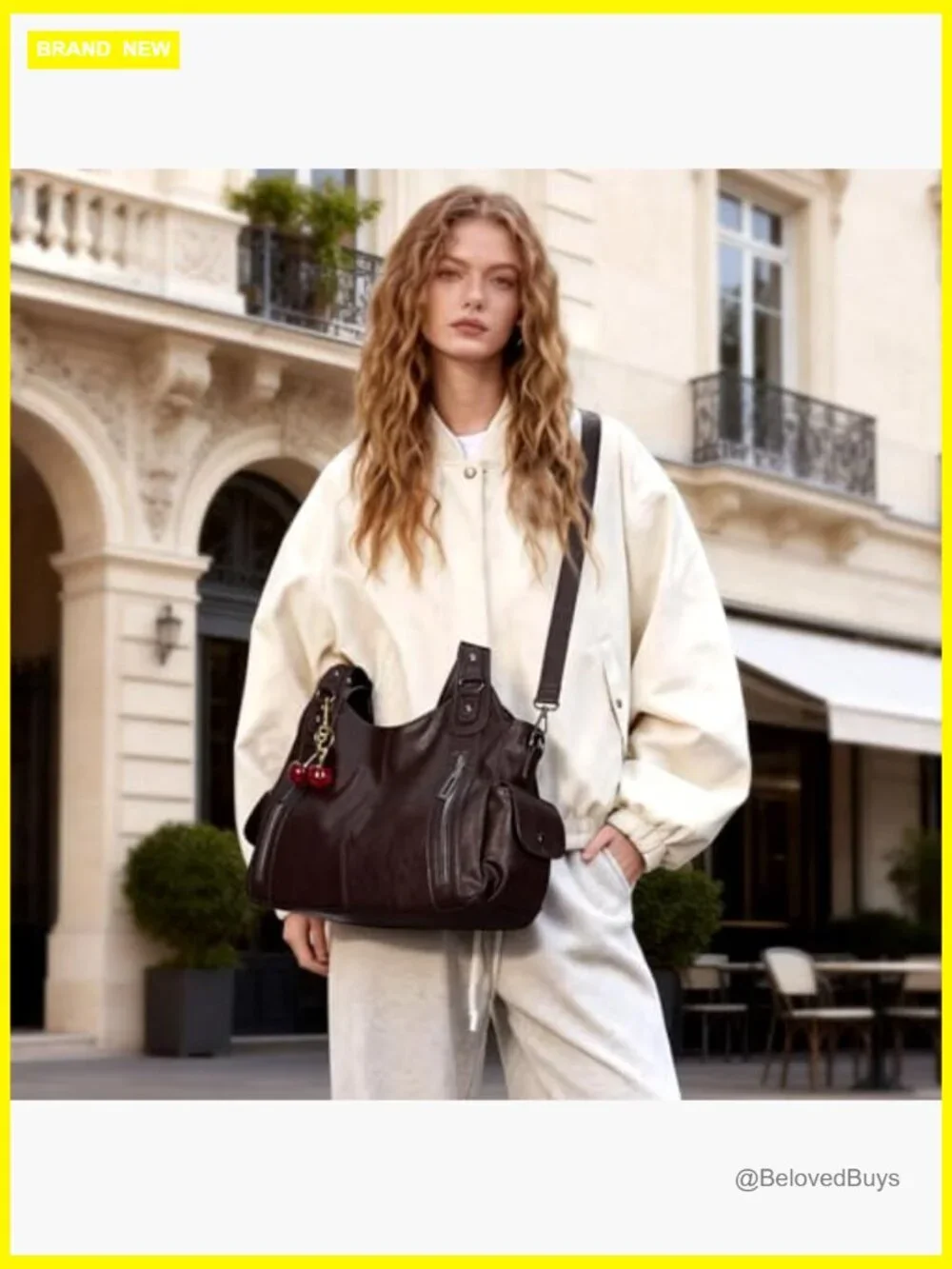 Slouchy Hobo Shoulder Bag Soft Leather Tote Crossbody Y2k Satchel